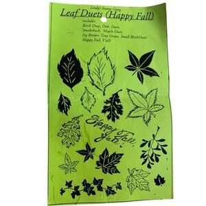 Leaf Duets Happy Fall Rubber Stamps Lindys Stamp Gang Unmounted Craft Set